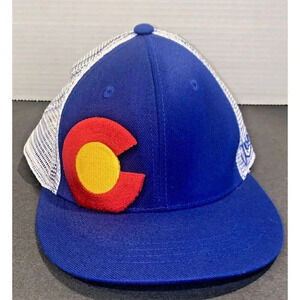 Askels Colorado Limited Royal Blue White Mesh SnapBack Truckers Hat Adjustable